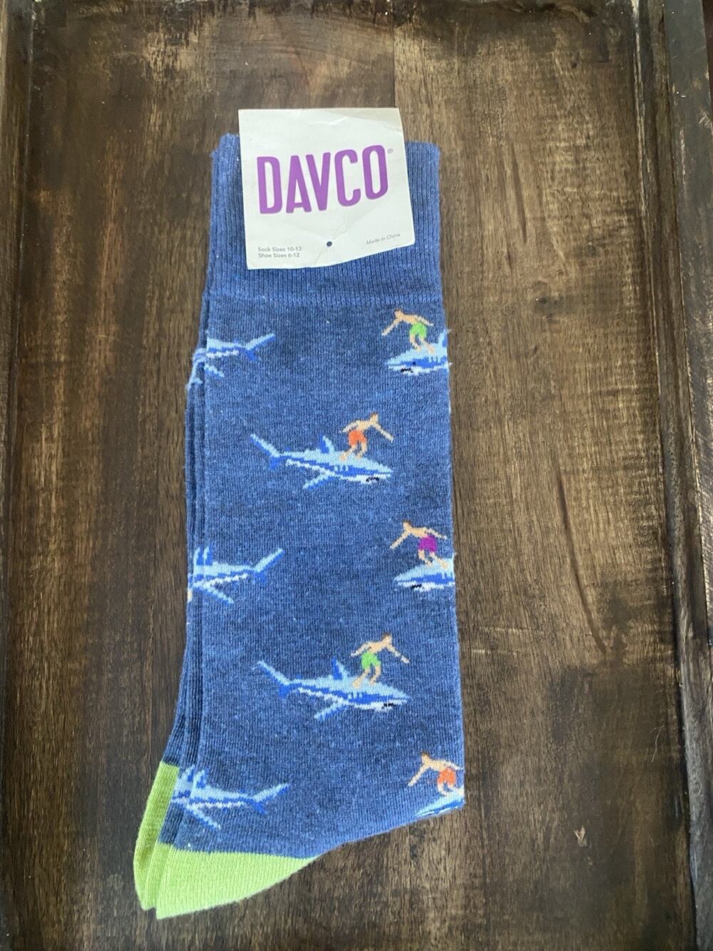 Socks- Surfer Riding A Shark Men’s Size 6-12